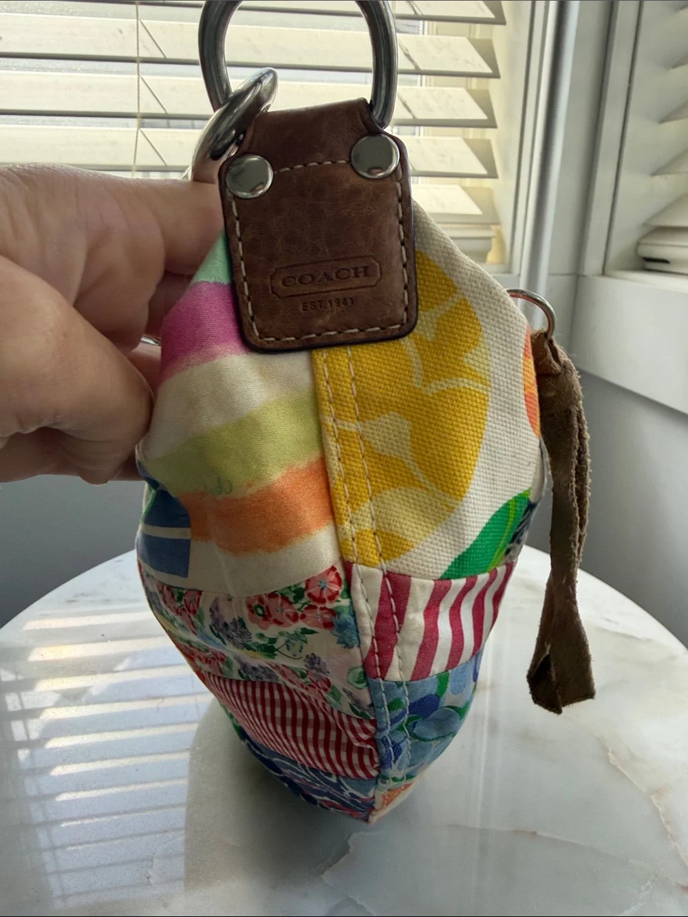 Vintage Y2K Coach Hamptons Patchwork Scribble Hobo Bag
